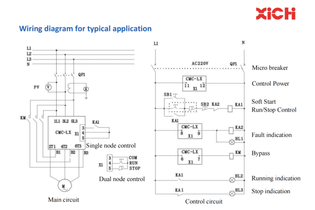 Схема плавного пуска 3-фазного асинхронного двигателя-XiChiElectric